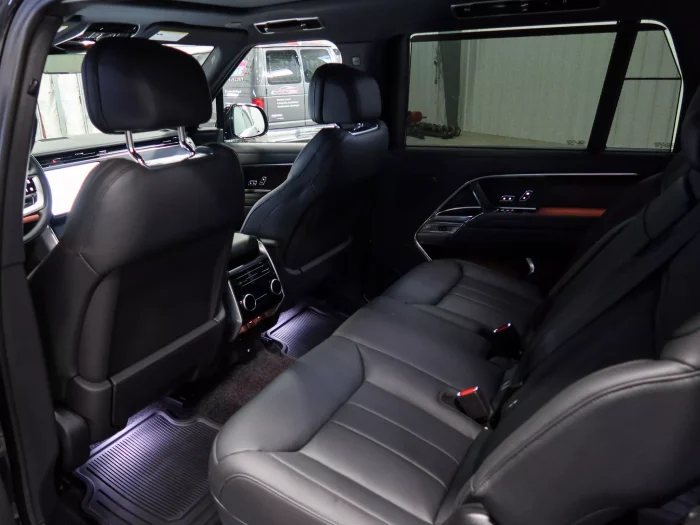 Rear seats cleaned after professional interior car detailing to remove dirt and winter residue